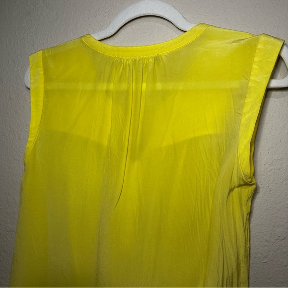 104. Daniel Rainn 100% Silk Yellow Sleeveless Blouse Tank Top - Picture 11 of 11